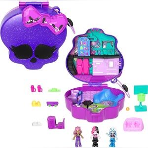 Polly Pocket x Monster High Compact Play Set of Mini Dolls and Accessories